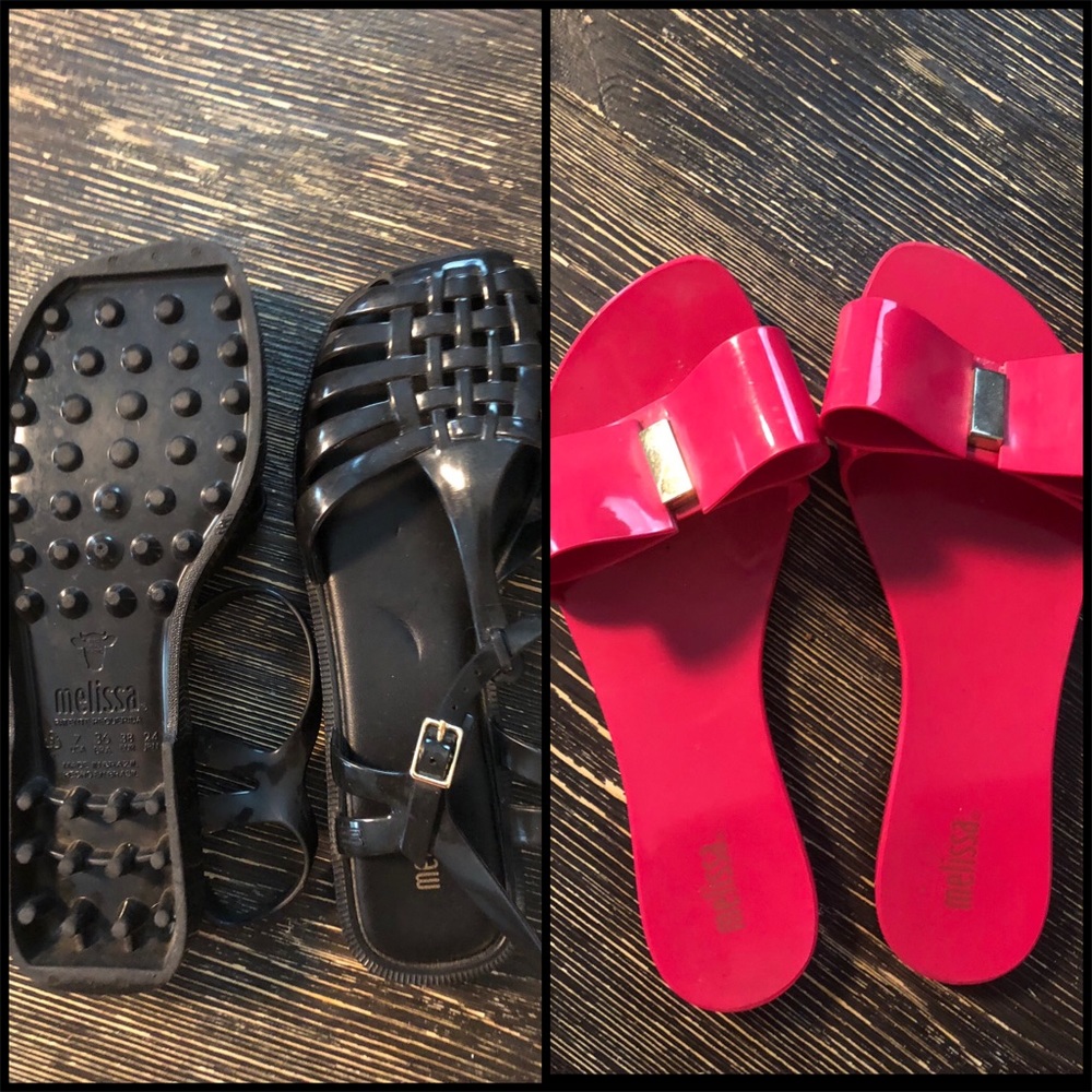 Melissa Black and Red Sandals